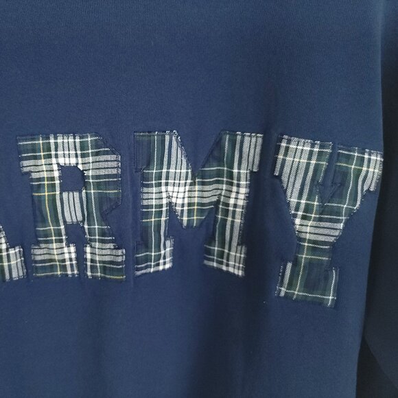 Vtg Army Sweatshirt Men's Large Navy Blue Soffe Sweats Distressed USA - Picture 4 of 14